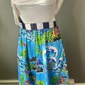 Stella Jean Blue and Red Maxi Skirt